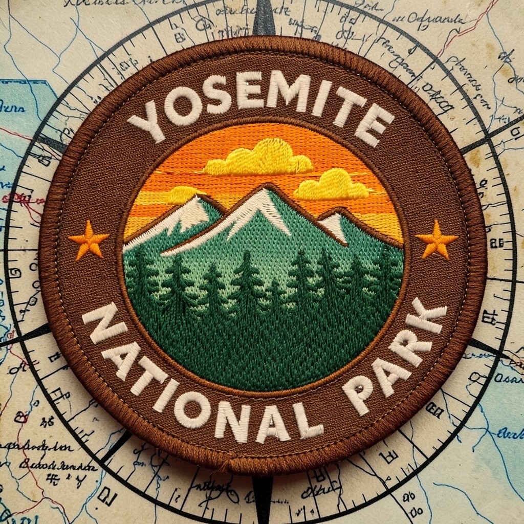 Yosemite National Park Patch 3” Iron On Sew On Embroidered Badge Mountain Sunset