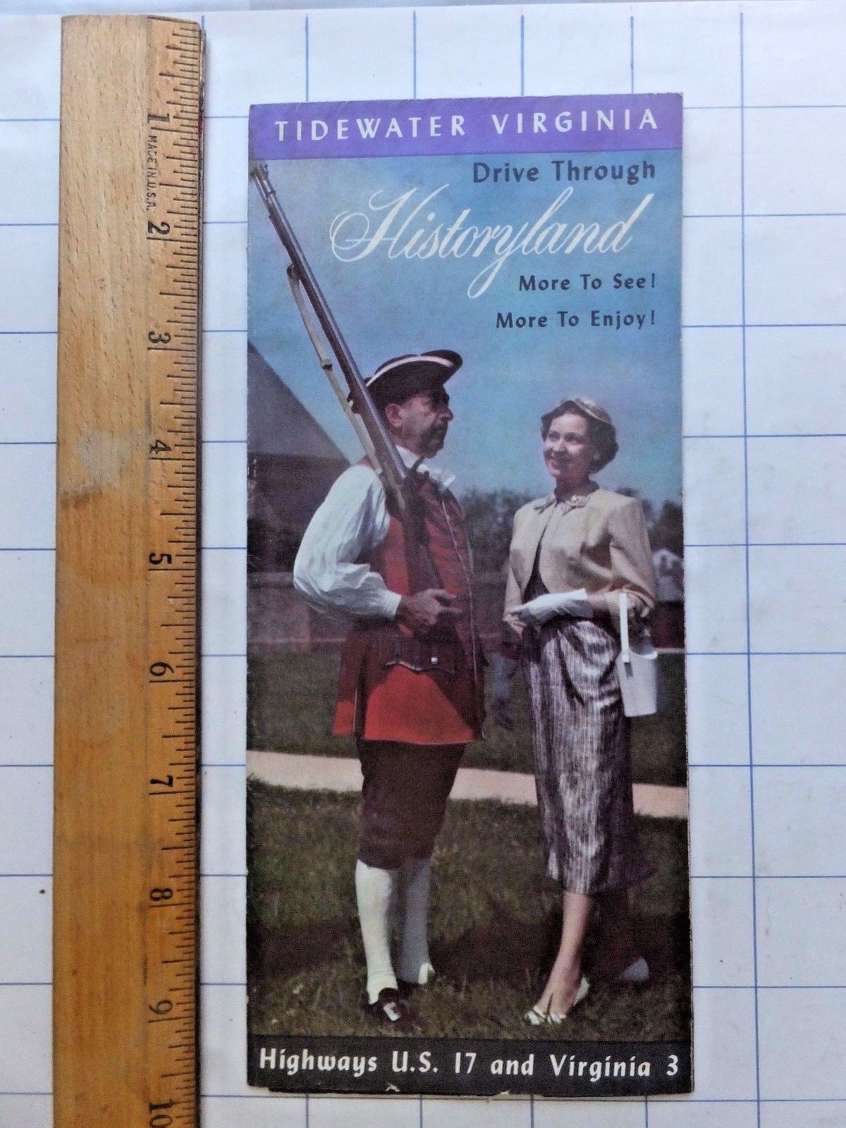 1950’s Tidewater Virginia Historyland brochure. Highways U.S. 17 and VA 3.