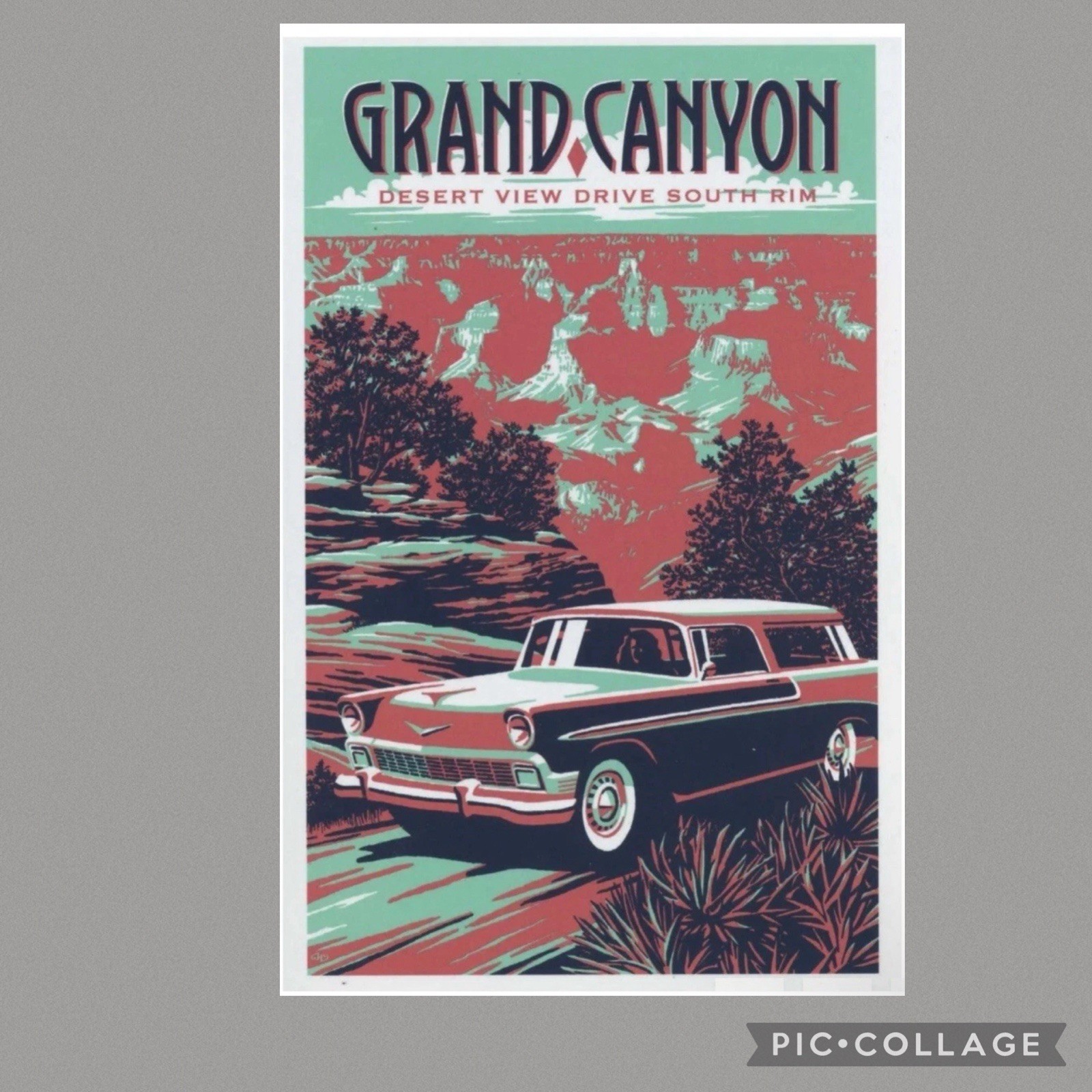 AZ Grand Canyon Nat’l Park Poster Desert View Drive by Scenic Highways VTG Theme