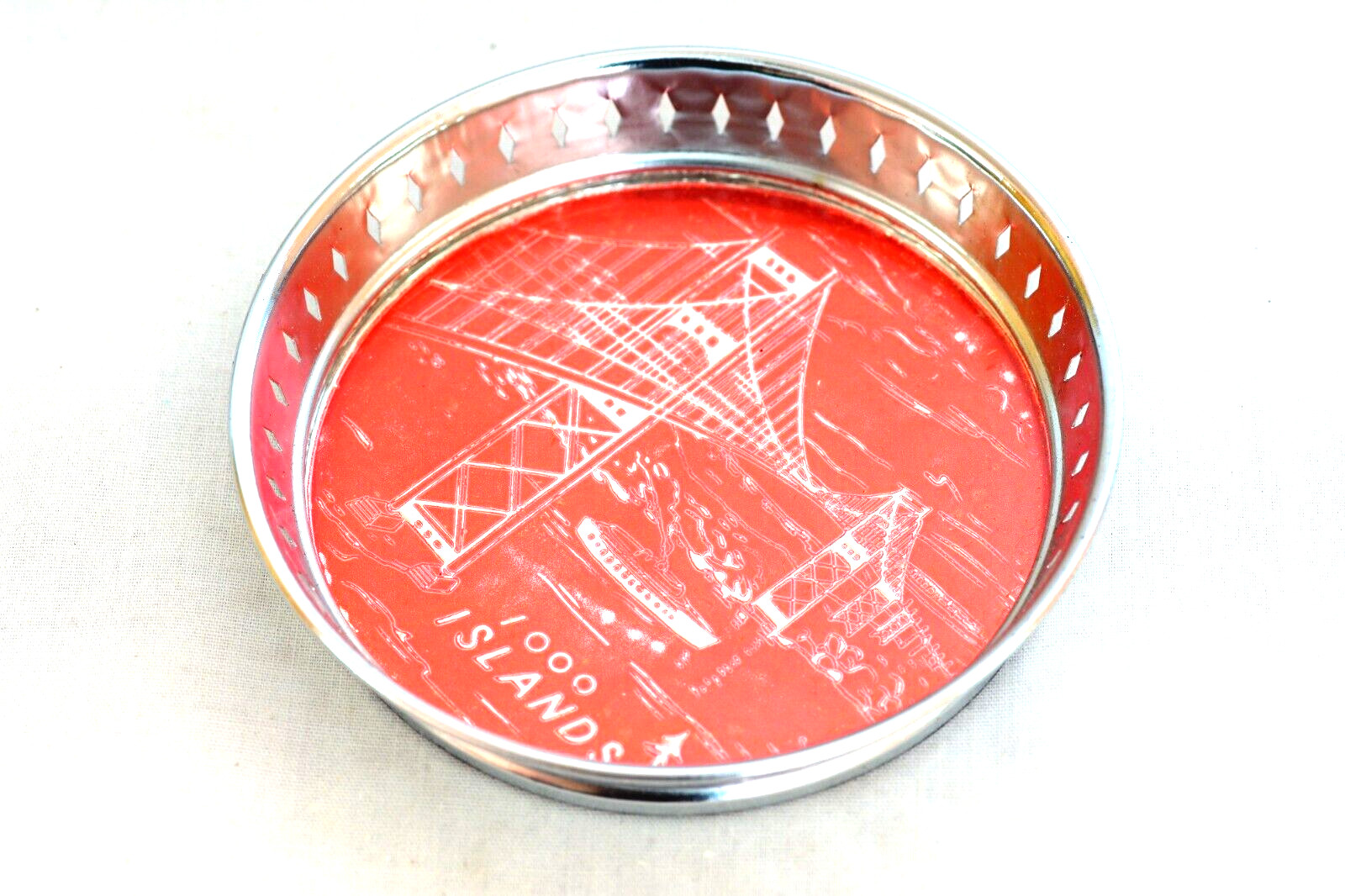 Vintage Mid-Century 1000 Islands NY Bridge Souvenir Drink Coaster Set Unused