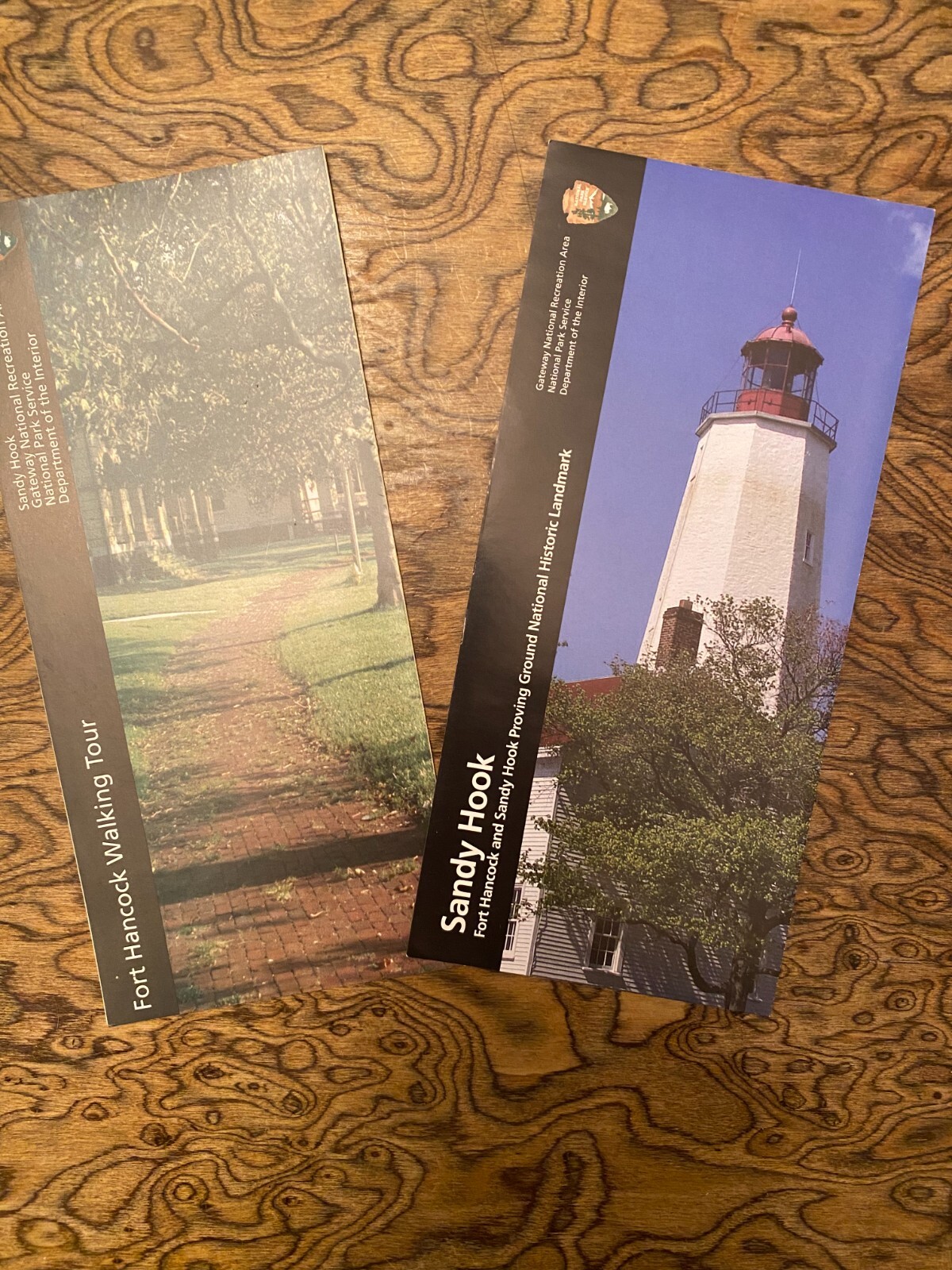 Sandy Hook New Jersey National Park Brochures Set of 2 Multi-Fold 8 Panels Each