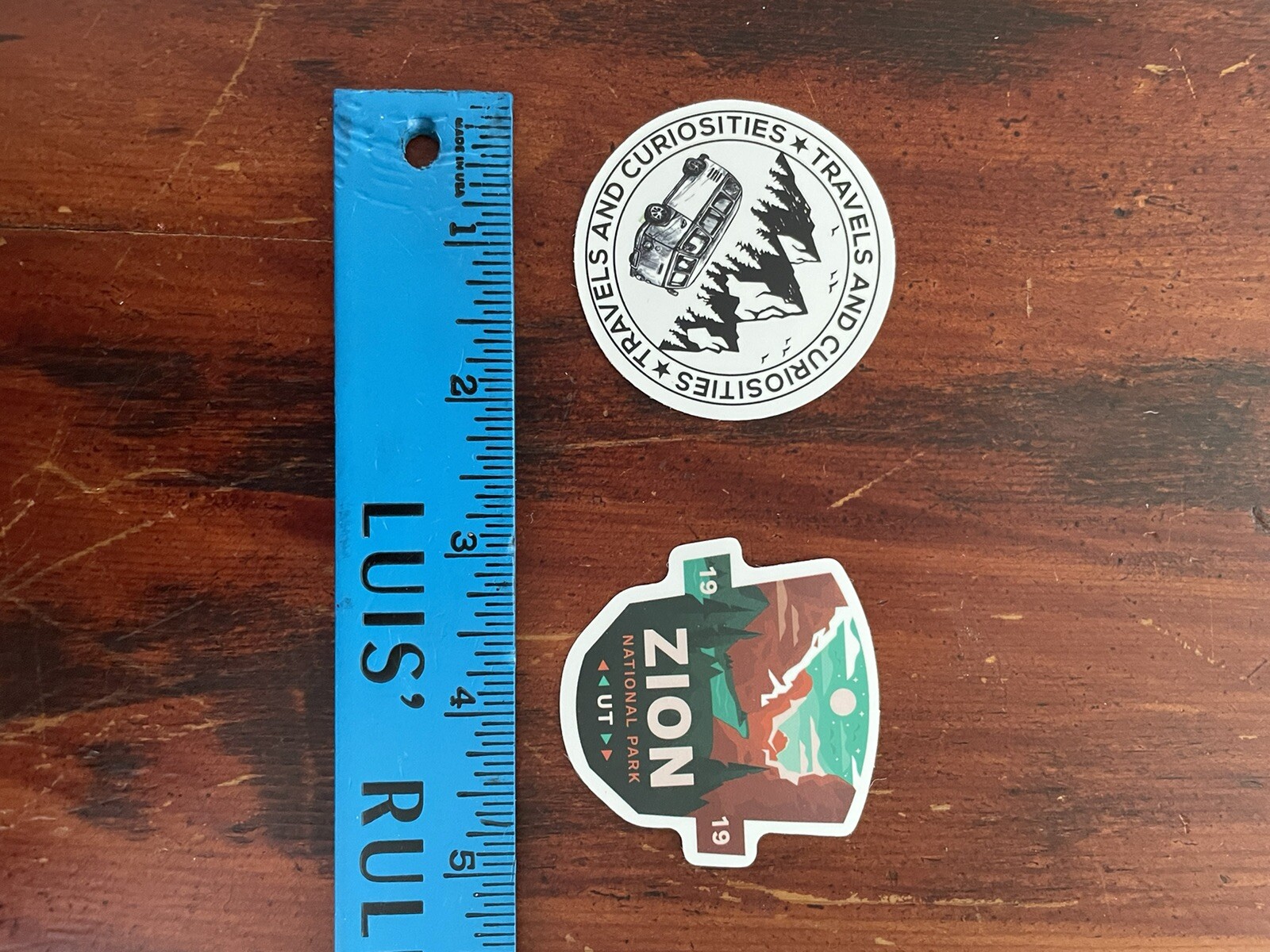 2 Set Travels And Curiosities & 1919 Zion National Parks Stickers