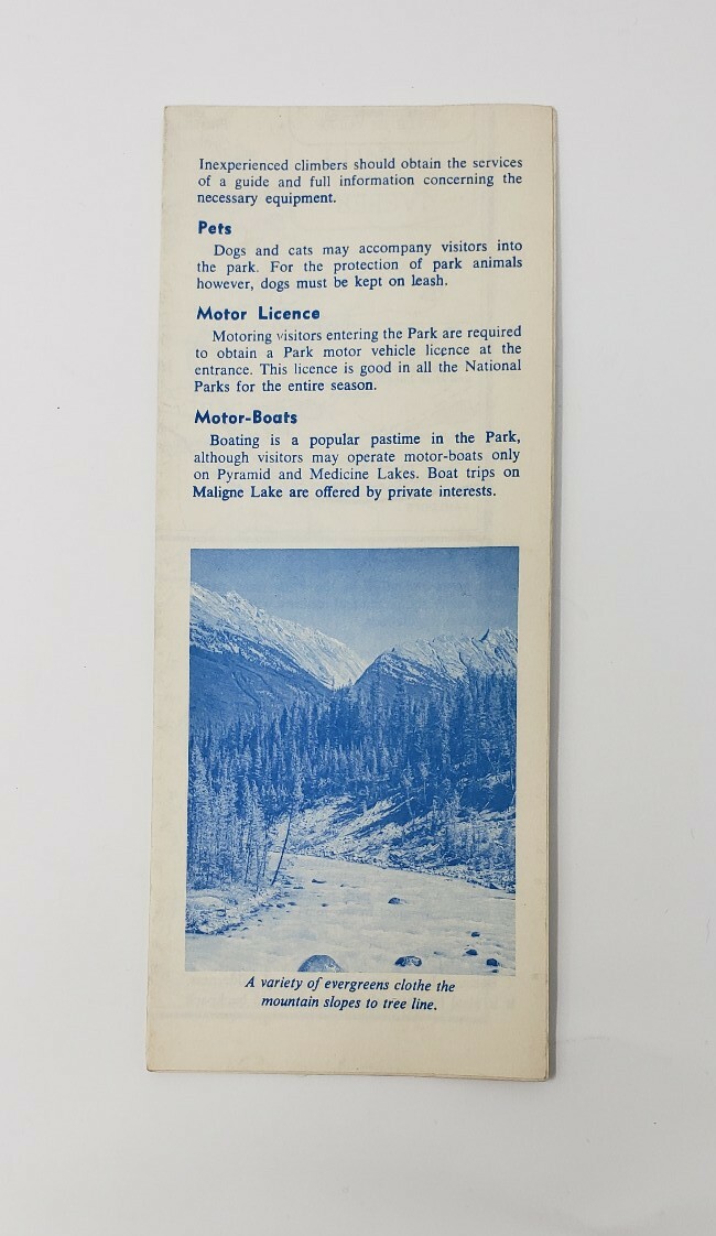 1967 Jasper National Park Vintage Brochure – Alberta Canada