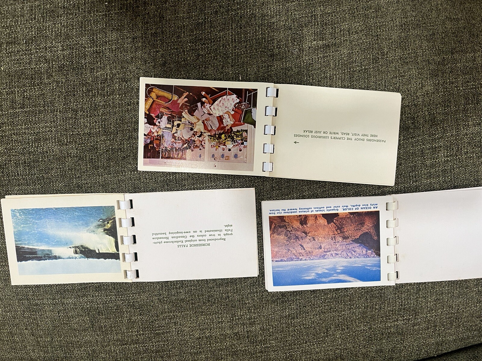 3 Sets Grand Canyon Lake Michigan Niagara Falls vintage Natural Color Booklets