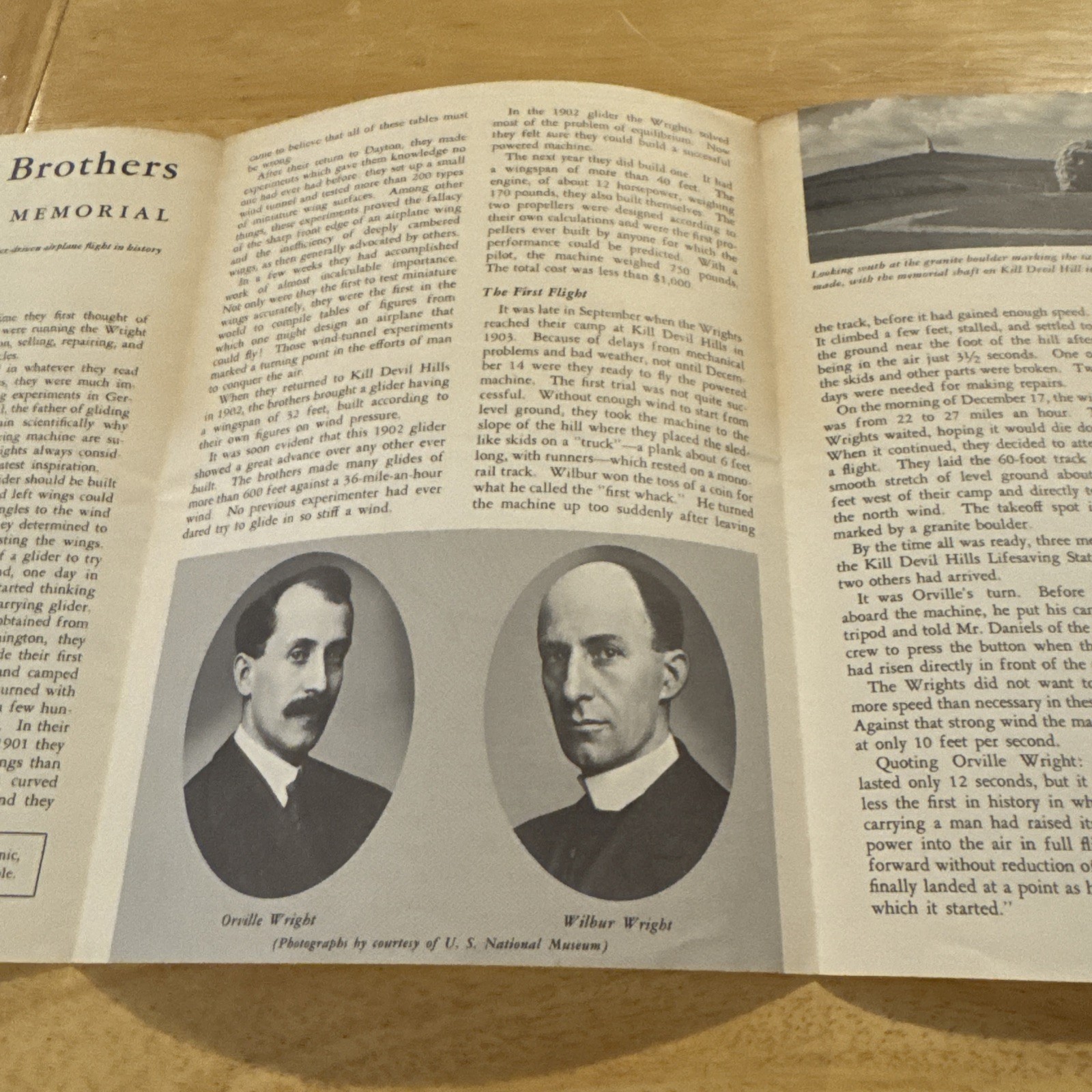 1959 Wright Brothers National Memorial Brochure Pamphlet North Carolina OBX