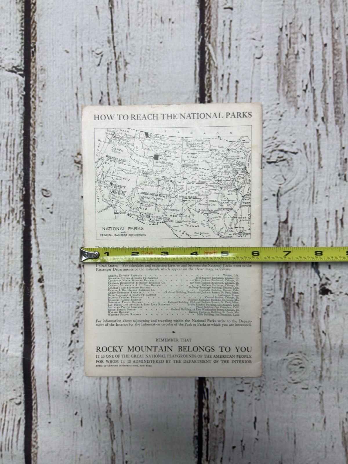 VTG The Rocky Mountain National Park Department Of The Interior Travel Look Book