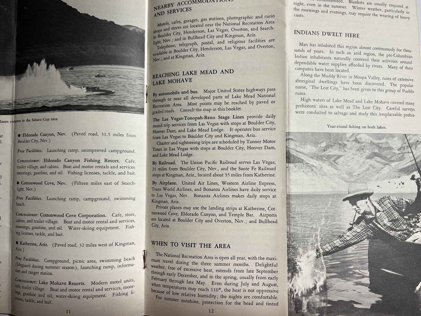Lake Mead & Lake Mohave Arizona Nevada Map 1957 US Dept Of Interior