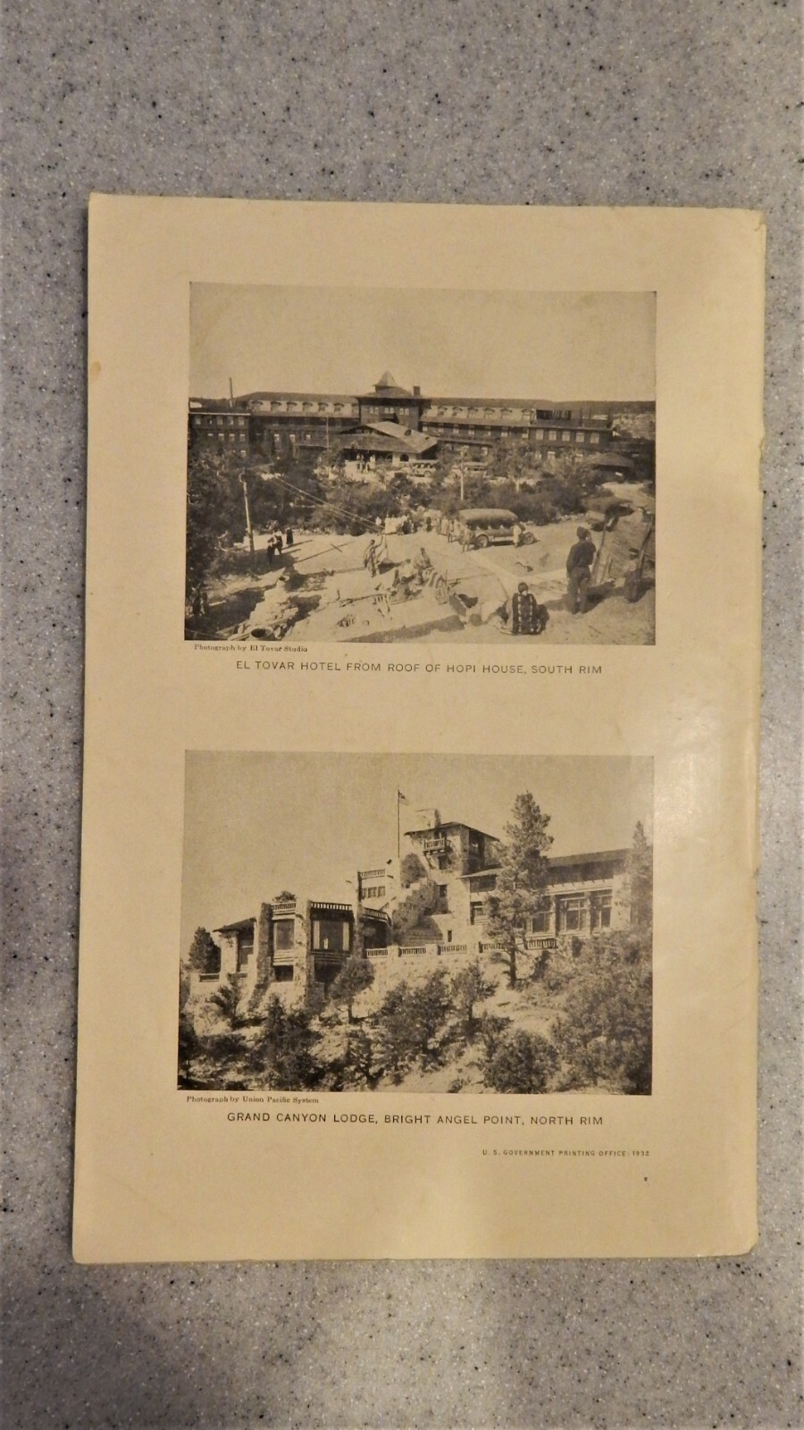Grand Canyon National Park Service & Department of the Interior 1932 Booklet