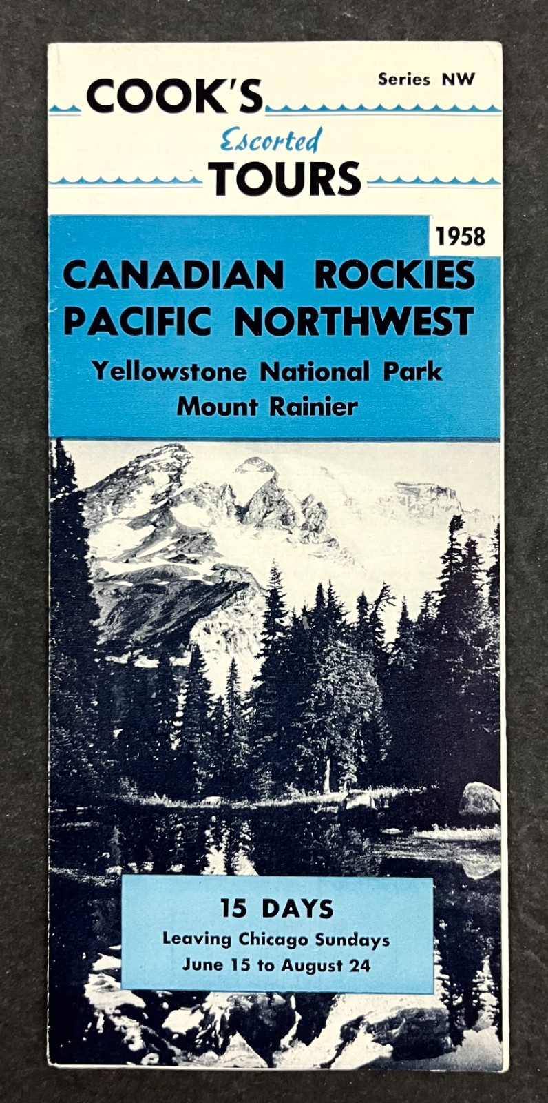 1958 Canadian Rockies PNW Ranier Yellowstone Cook’s Tours Vtg Travel Brochure