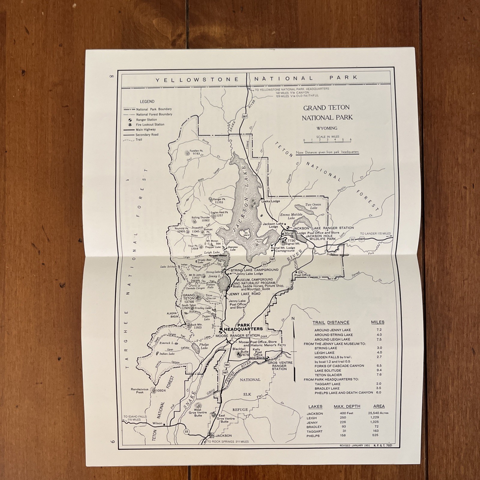 Vintage 1951 Grand Teton National Park Brochure Pamphlet Map Guide Info booklet