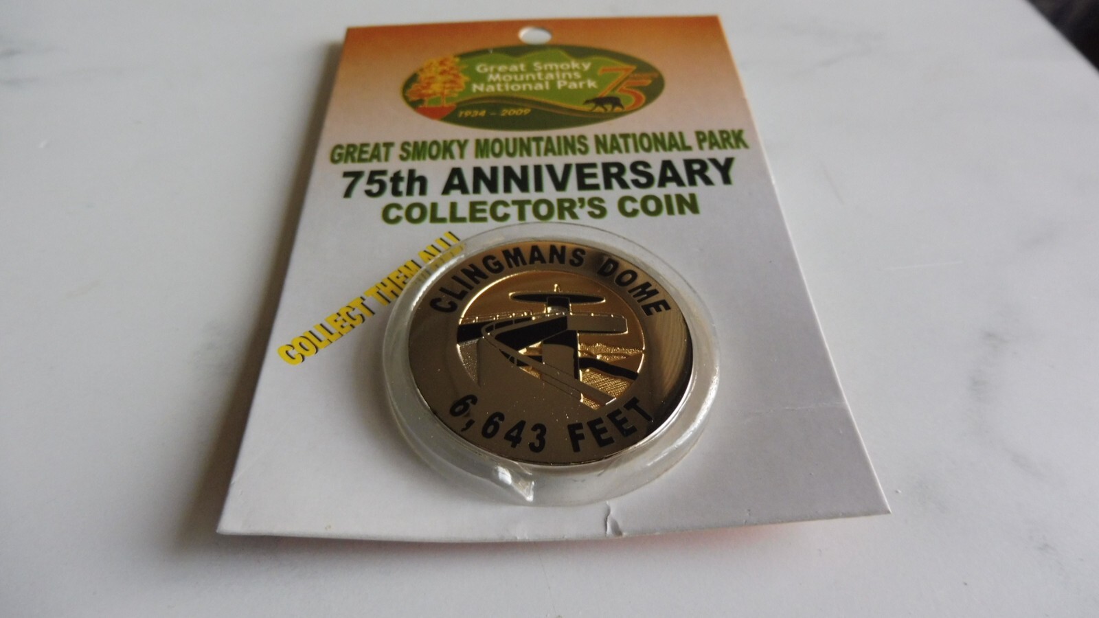 LOT (3) 2009 SMOKY MOUNTAINS COLLECTOR’S COIN MEDAL 75TH ANNIVERSARY SOUVENIR NP