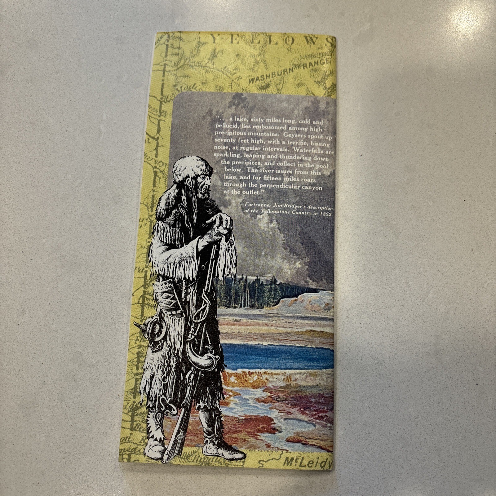 Yellowstone National Park Folding Flyer Map Pamphlet Vintage 1967