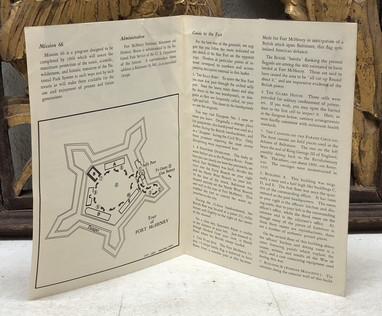 1958 Fort McHenry National Monument Brochure Pamphlet Historic Maryland Vintage