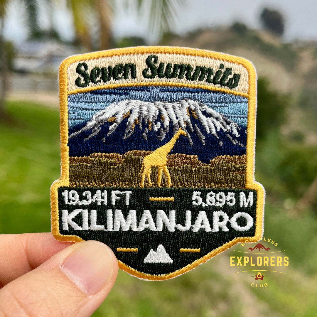 Kilimanjaro – Seven Summits Patch: 2.75-Inch Iron-On Embroidered Badge