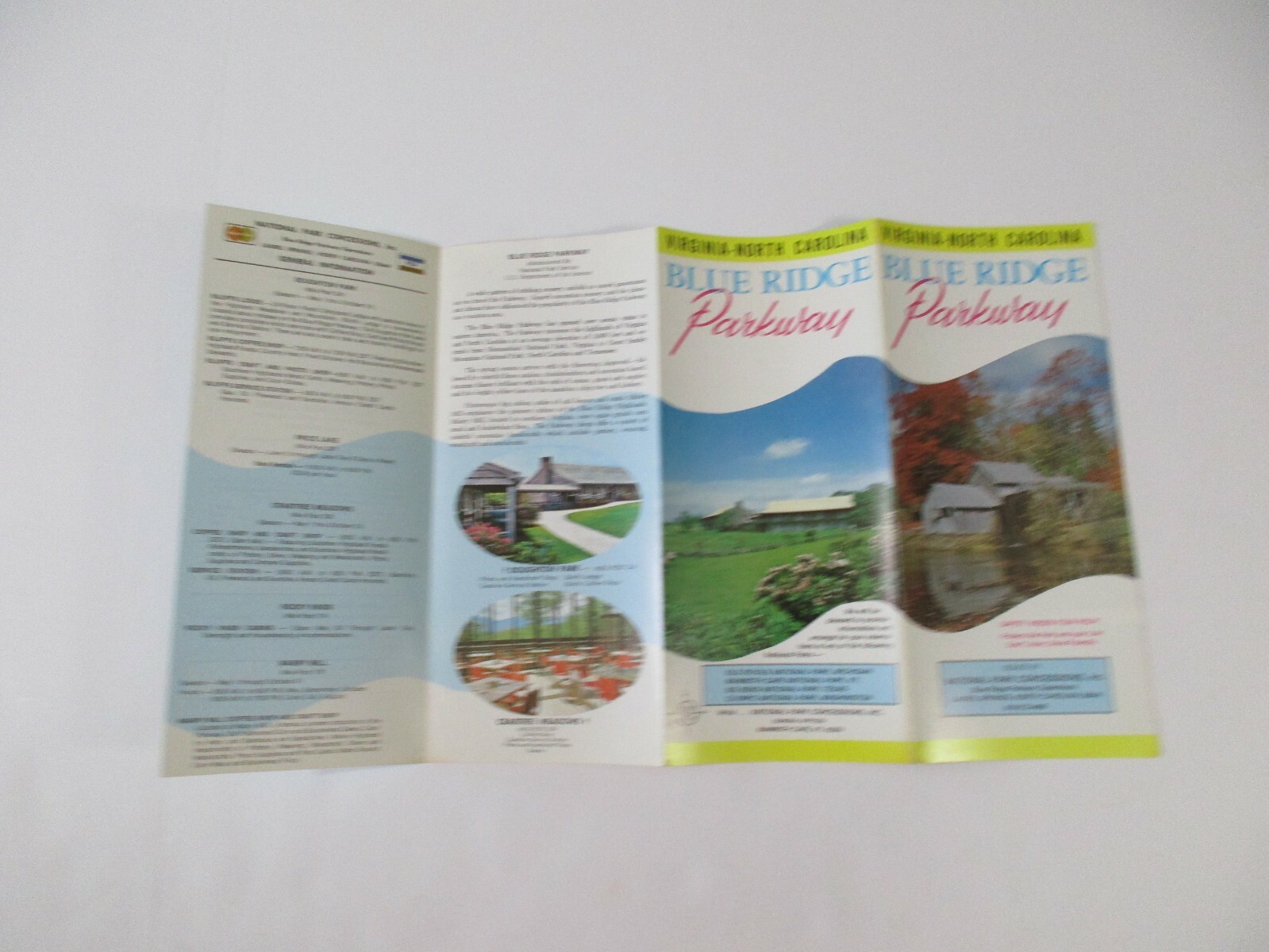1984 Blue Ride Parkway National Park Virginia NC Travel Map Guide Brochure-B36
