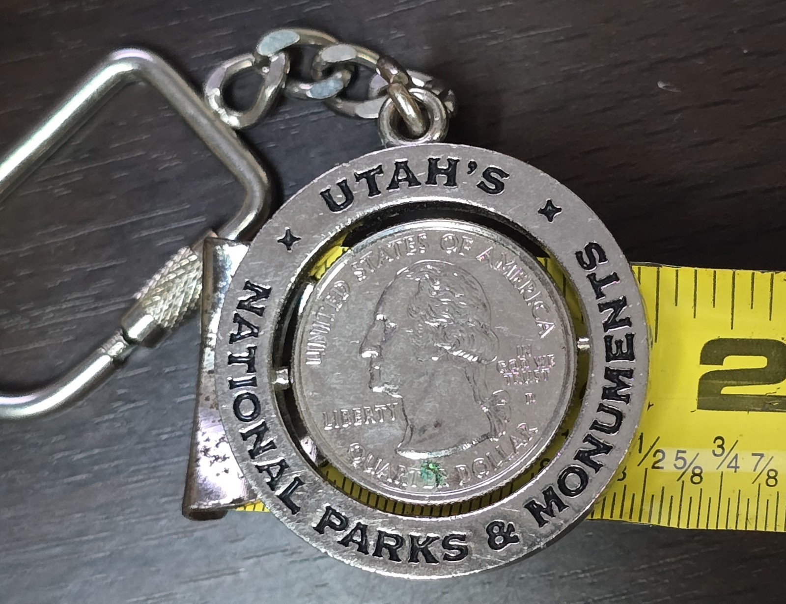 1½” National Parks Key Chain Spinning 2007 Utah Quarter Crossroads Of The West