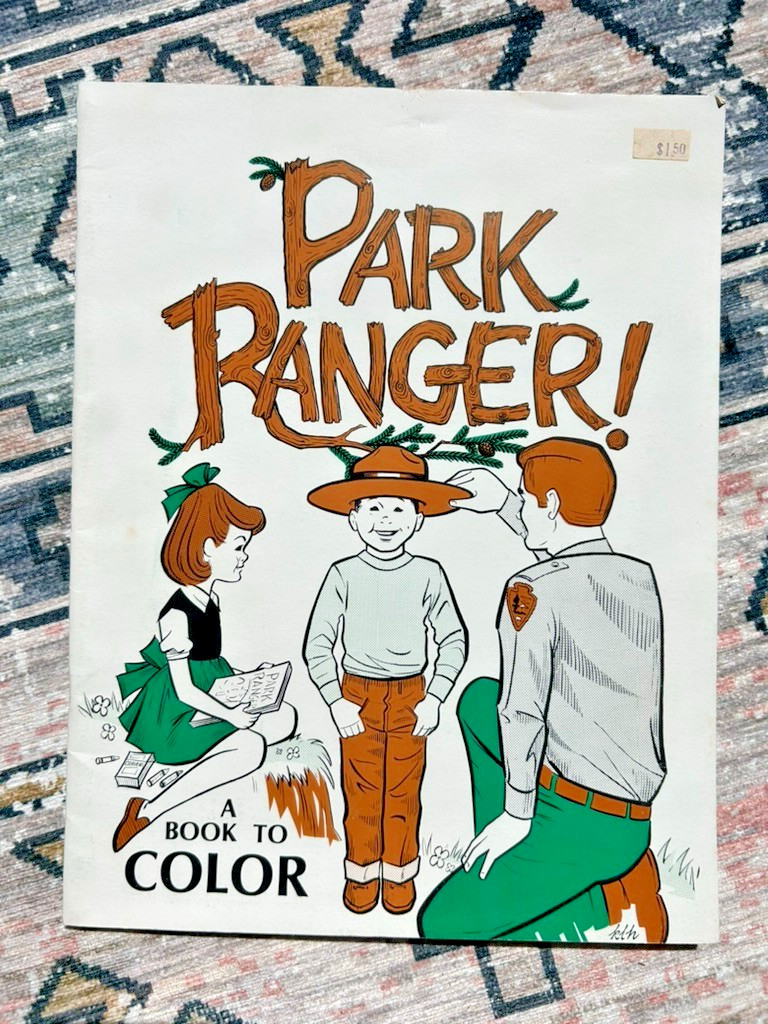 Vintage 1977 Park Ranger Coloring Book National Park Service Collectible