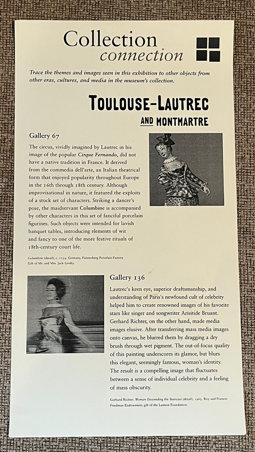 TOULOUSE-LAUTREC & MONTMARTRE EXHIBIT BROCHURE CHICAGO ART INSTITUTE 2005