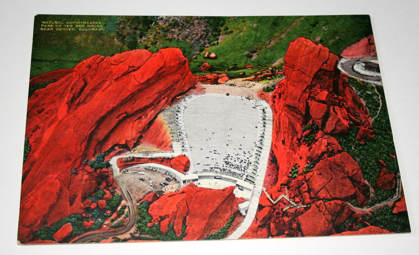 Red Rocks Amphitheater Colorado Jumbo Linen 1940-50s Giant Post Card NOS New