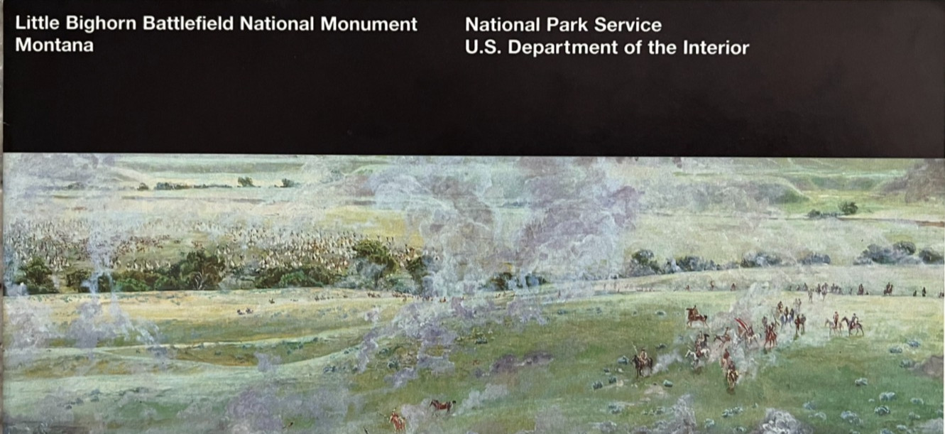 1997 LITTLE BIGHORN BATTLEFIELD NATIONAL PARK SERVICE UNIGRID BROCHURE/MAP OOP