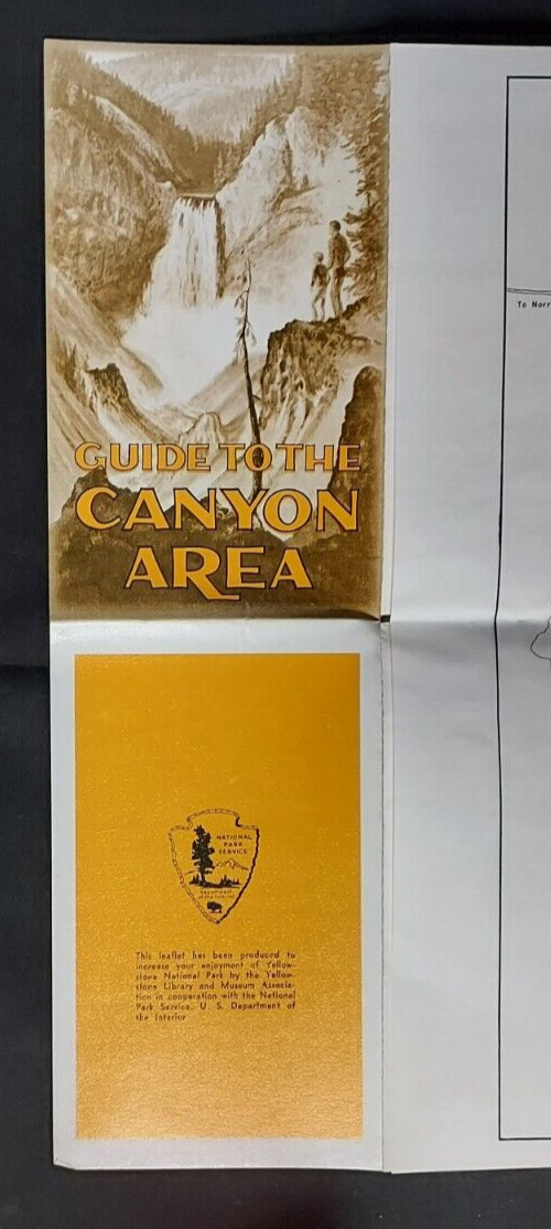 1960’s Travel Brochure Yellowstone National Park Guide To The Canyon Area Falls