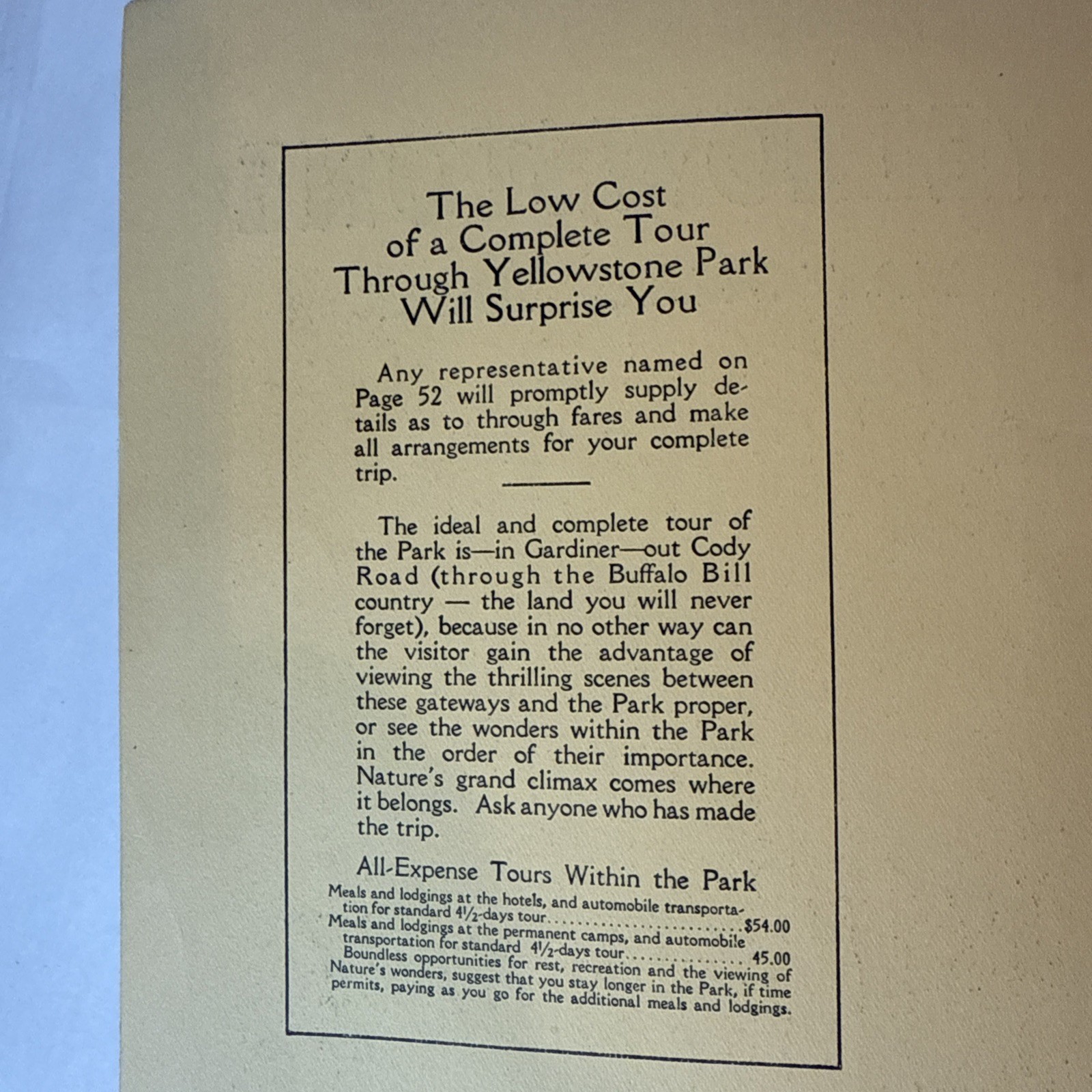 Vintage Northern Pacific Railway Yellowstone National Park Guide Book 1924