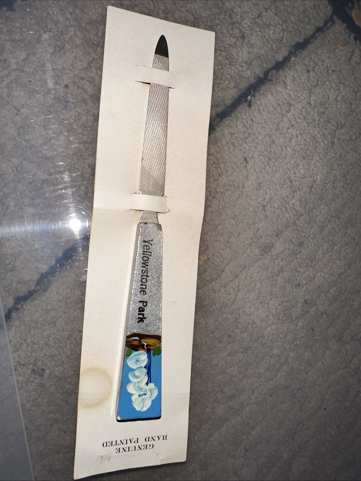Hand Painted Old Faithful Yellowstone National Park Letter Opener File.