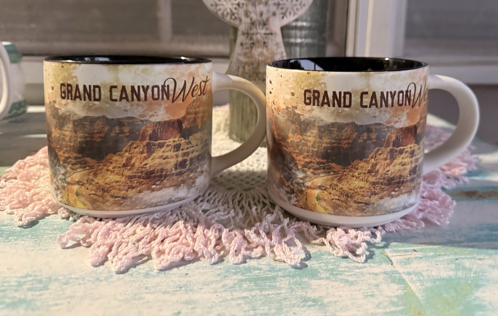 Grand Canyon West Skywalk National Park Set Of 2 Souvenir Coffee Mugs NWT