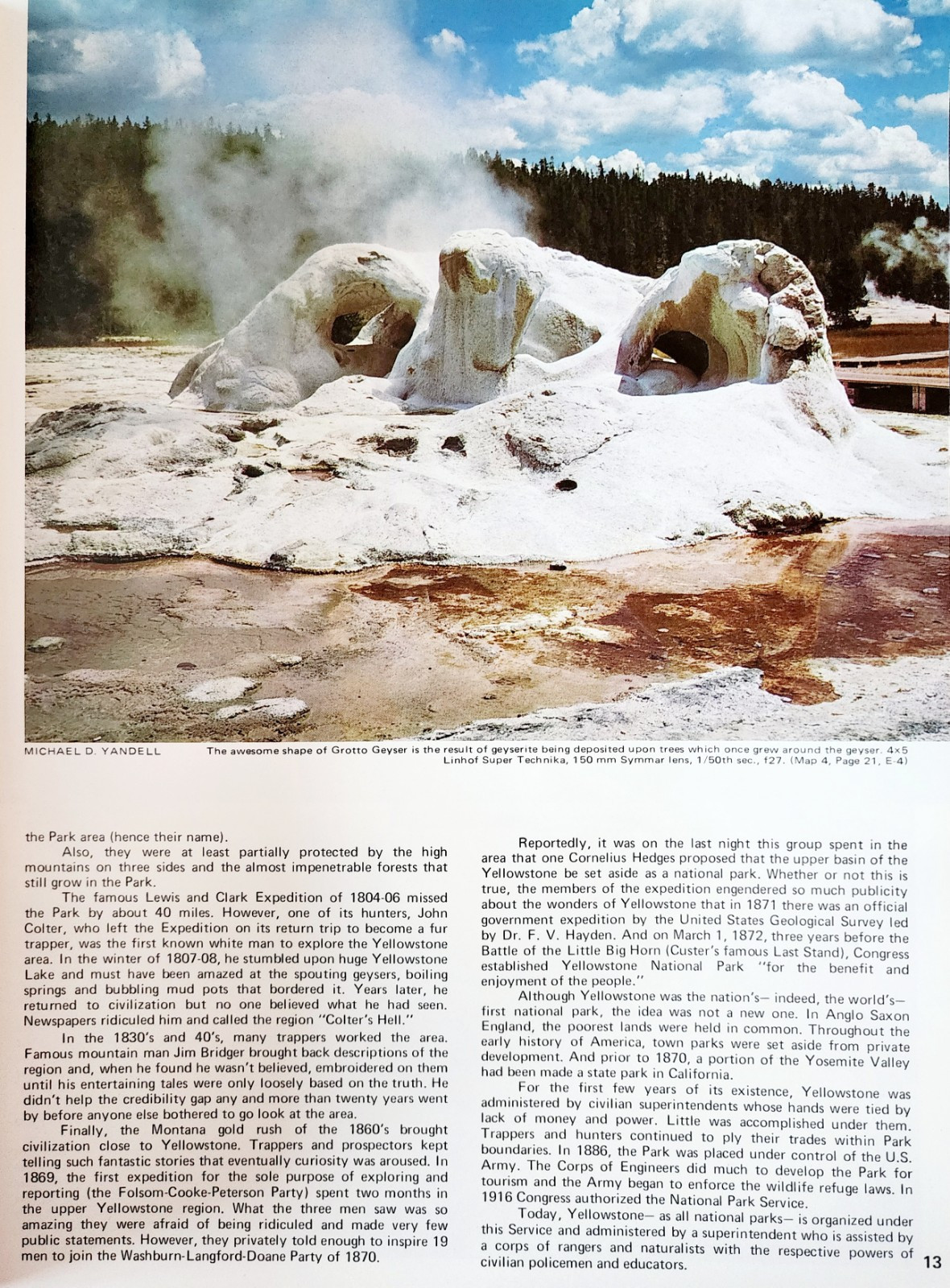 1971 Yellowstone National Park PB Guide Book Natl Parkways 1st Edition DWRR3