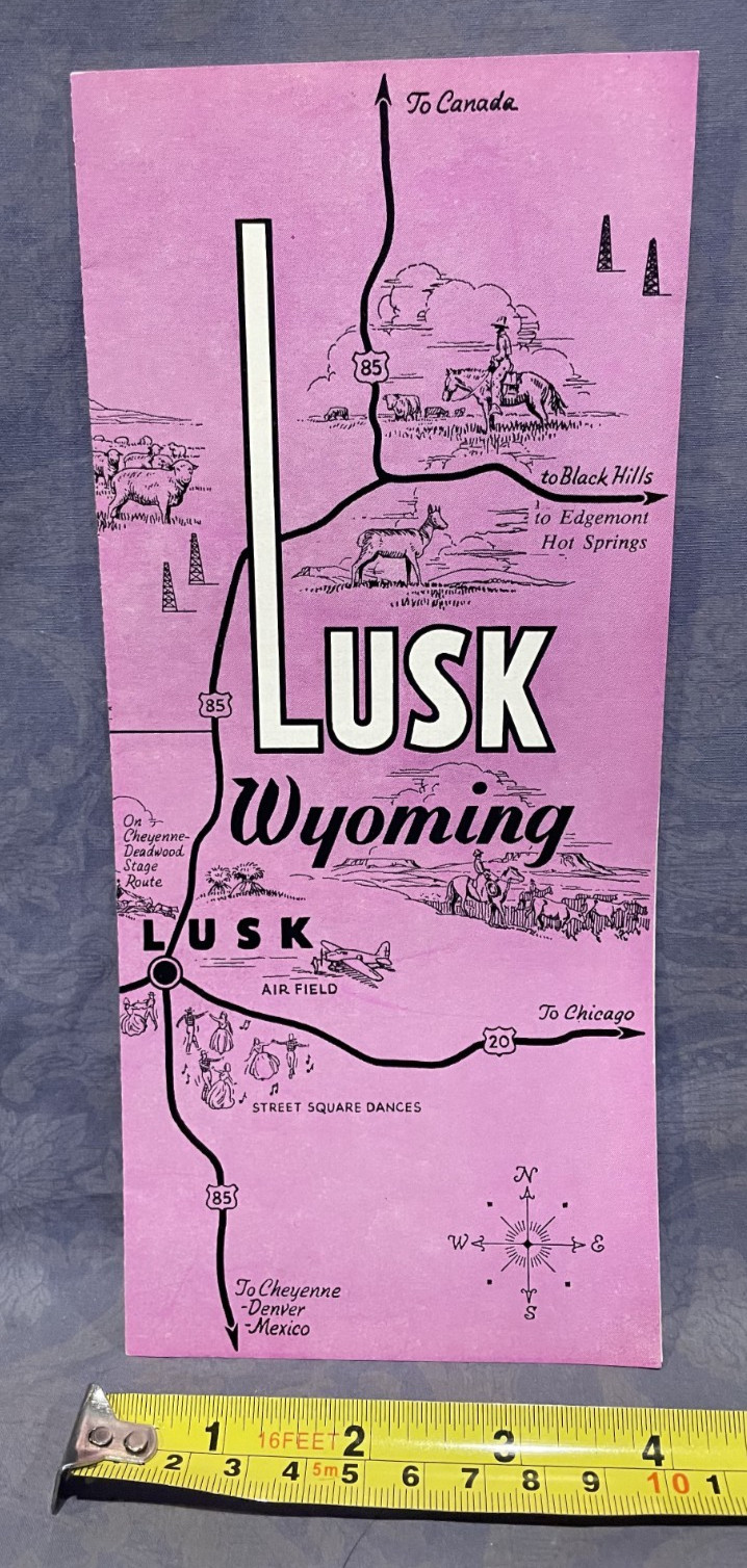 Lusk Wyoming fold out travel brochure