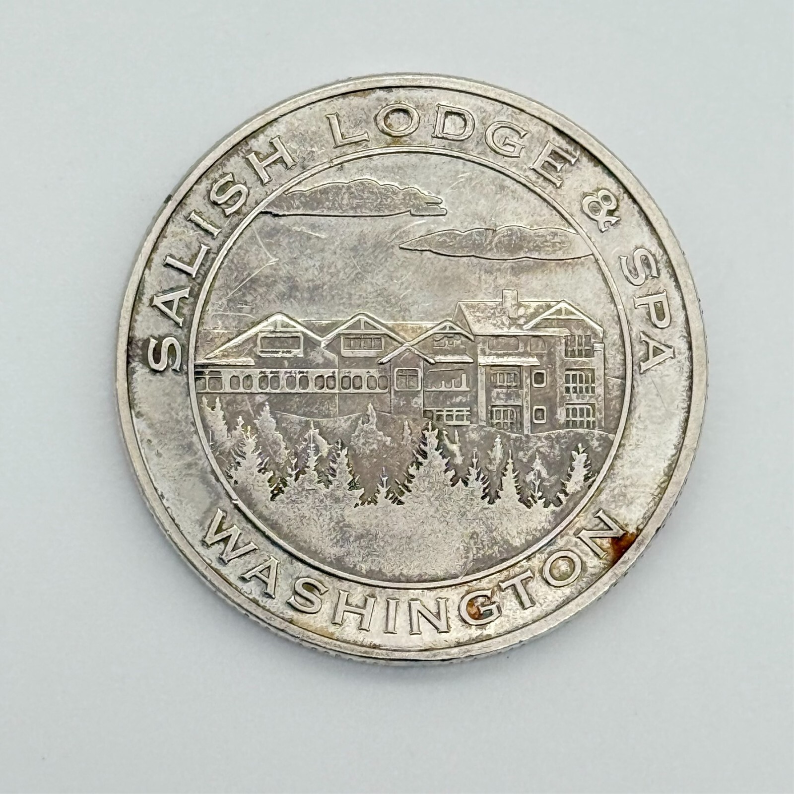 Rare Snoqualmie Falls Silver Tone 40mm Token, Salish Lodge Washington State
