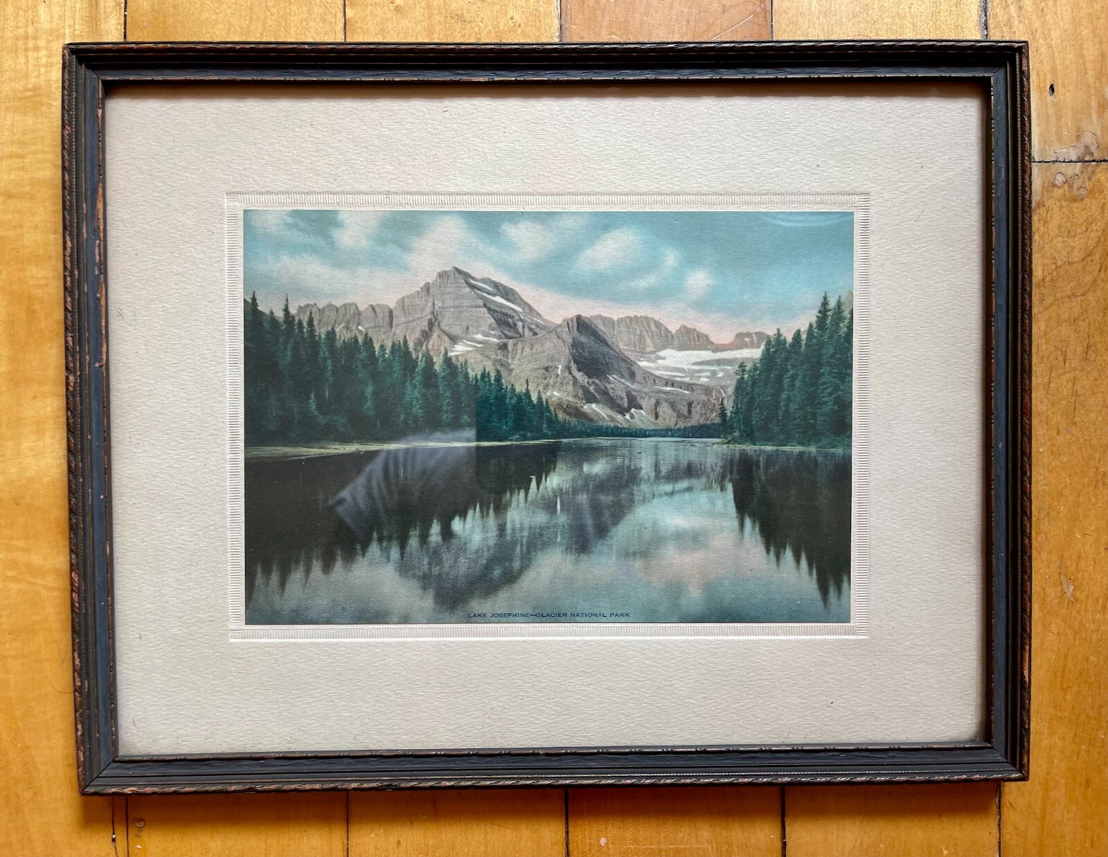 RARE Antique Vintage Glacier National Park PRINT Lake Josephine