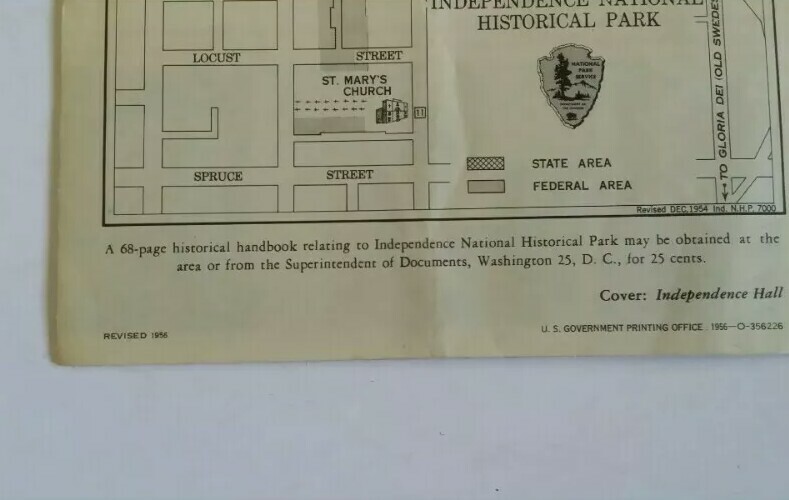 1956 – INDEPENDENCE NATIONAL HISTORICAL PARK Pennsylvania – Souvenir Pamphlet