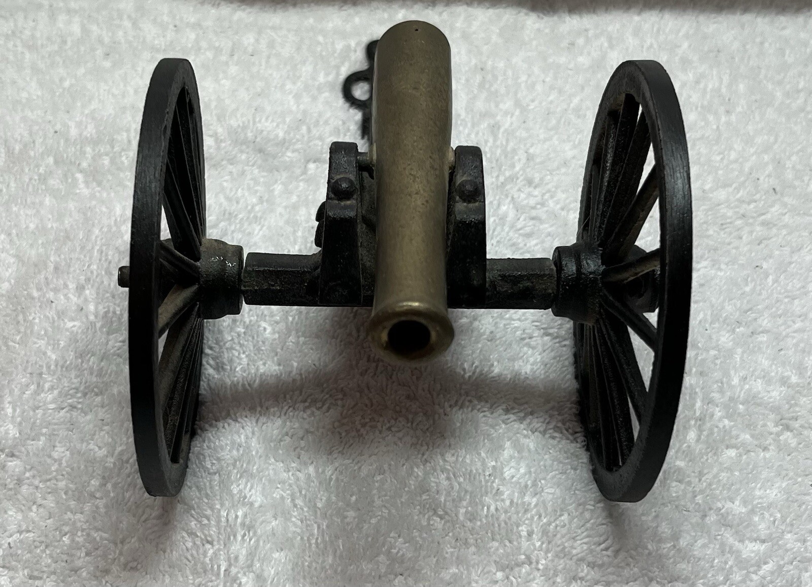 Vintage Penn Craft USA Cast Iron & Brass Wheeled Military Cannon