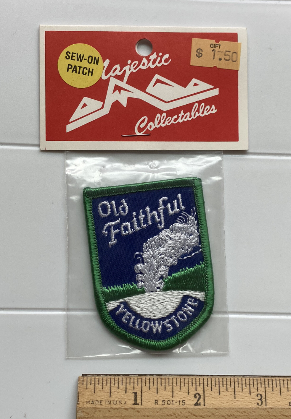 NIP Yellowstone National Park Erupting Old Faithful Geyser Embroidered Patch