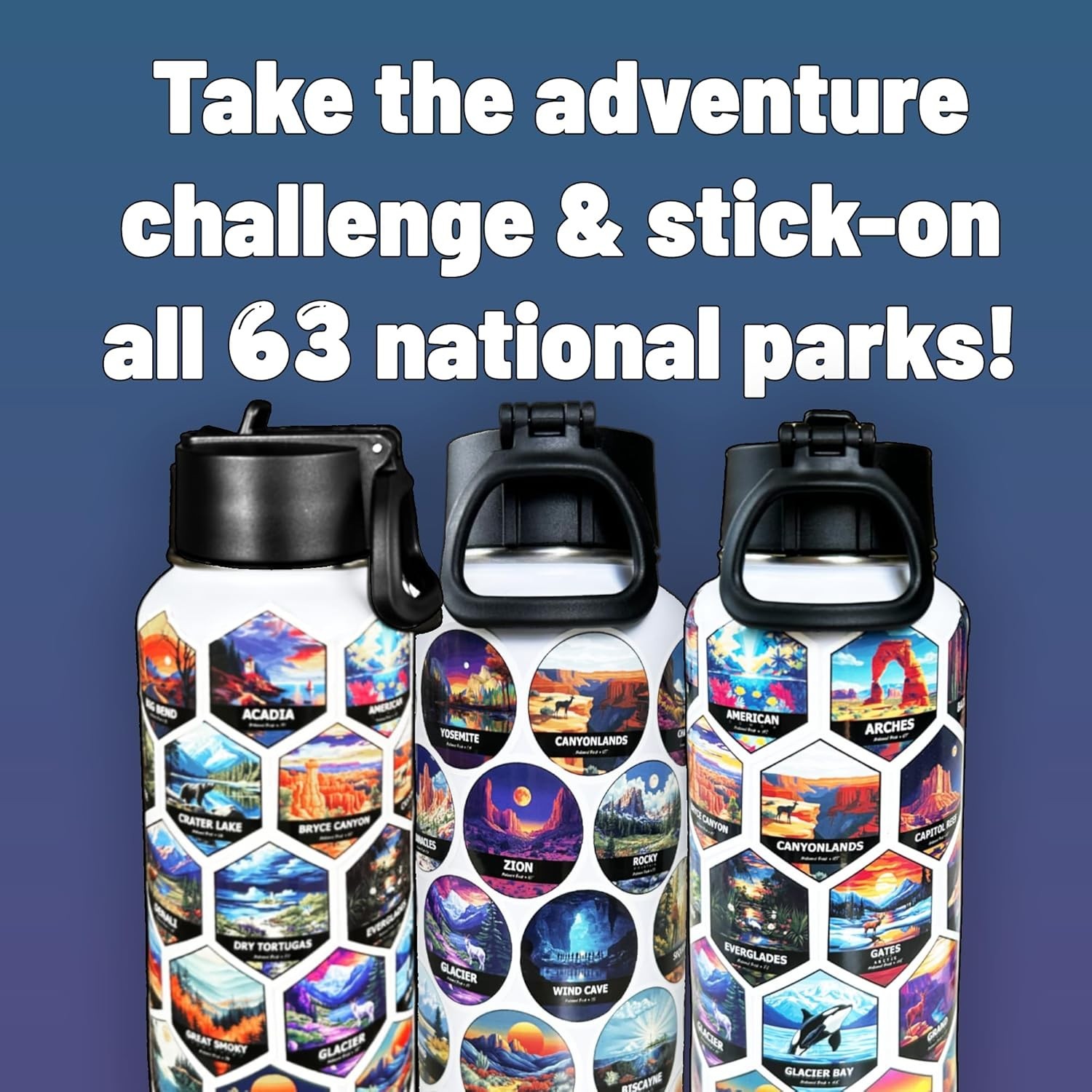 All 63 National Park Water Bottle Stickers – Vinyl, Waterproof & Fade-Resistant