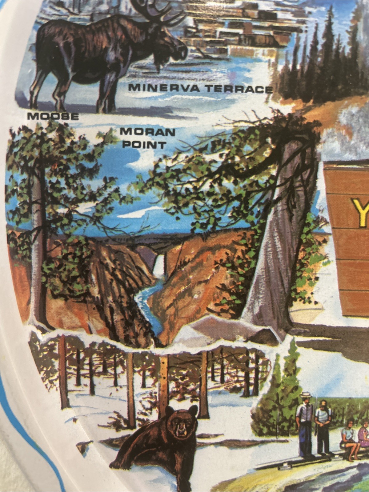 Ken Haag Yellowstone Metal Tray VTG 1960s Souvenir Art Scenic Collectible