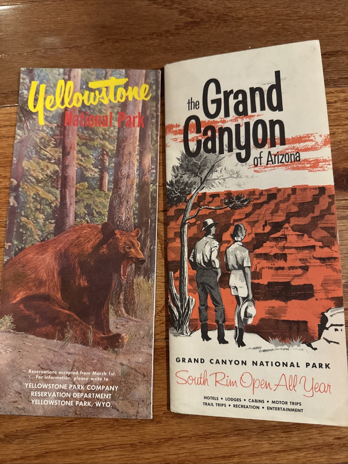 1960s Yellowstone National Park & Grand Canyon Brochure Pair