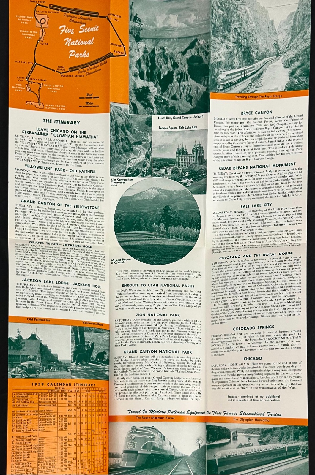 1959 Zion Tetons Bryce Yellowstone Am Ex Banner Tours Vintage Travel Brochure