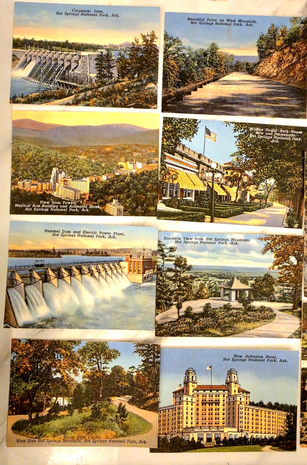 Vtg “20 Souvenir Views of Hot Springs Ntl. Park, Ark.” 4 x 2.5 Linen Postcards