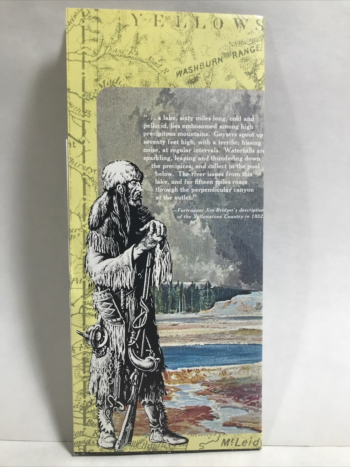 1967 YELLOWSTONE NATIONAL PARK Highway Road Map Guide THOMAS MORAN PAINTINGS
