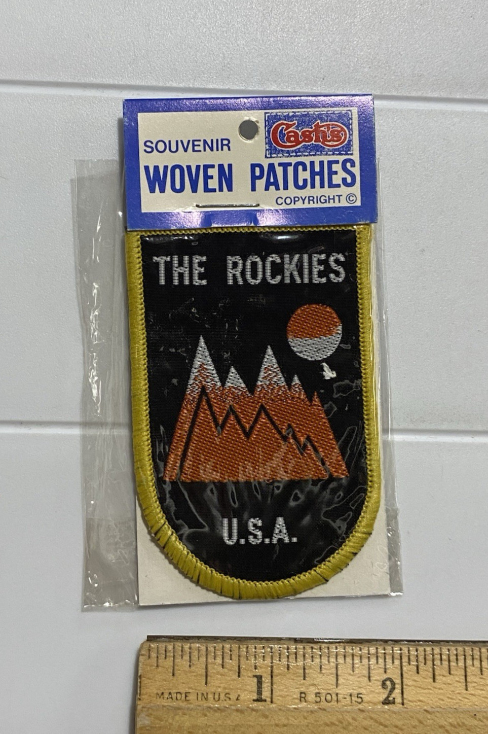 NIP The Rockies USA Rocky Mountains Souvenir Black Woven Patch Badge