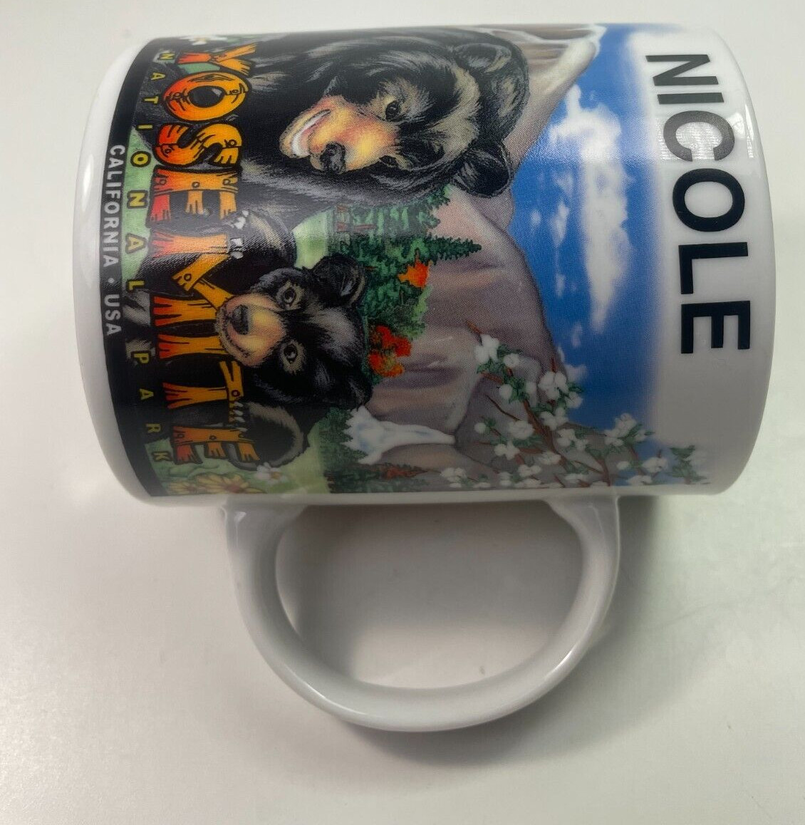 Yosemite National Park Mug Personalized Nicole Depicting Bear Animal 12oz C78