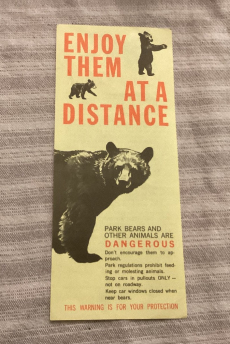 Vintage USA National Park Service Bear Safety Protection Animal Wildlife