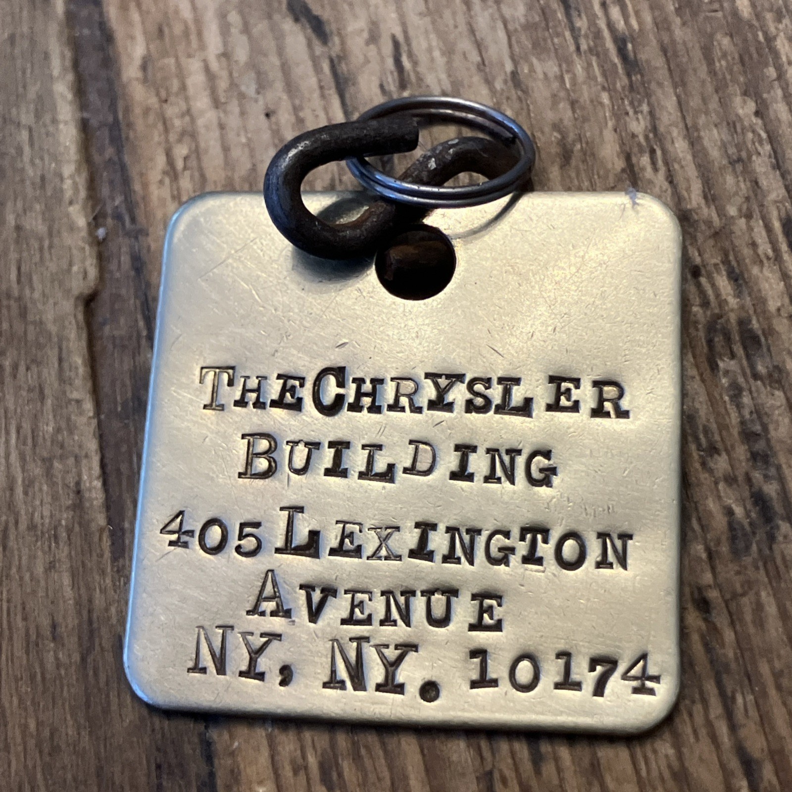 The Chrysler Building Solid BRASS CUSTOM KEY FOB Vintage Hotel Style Marker