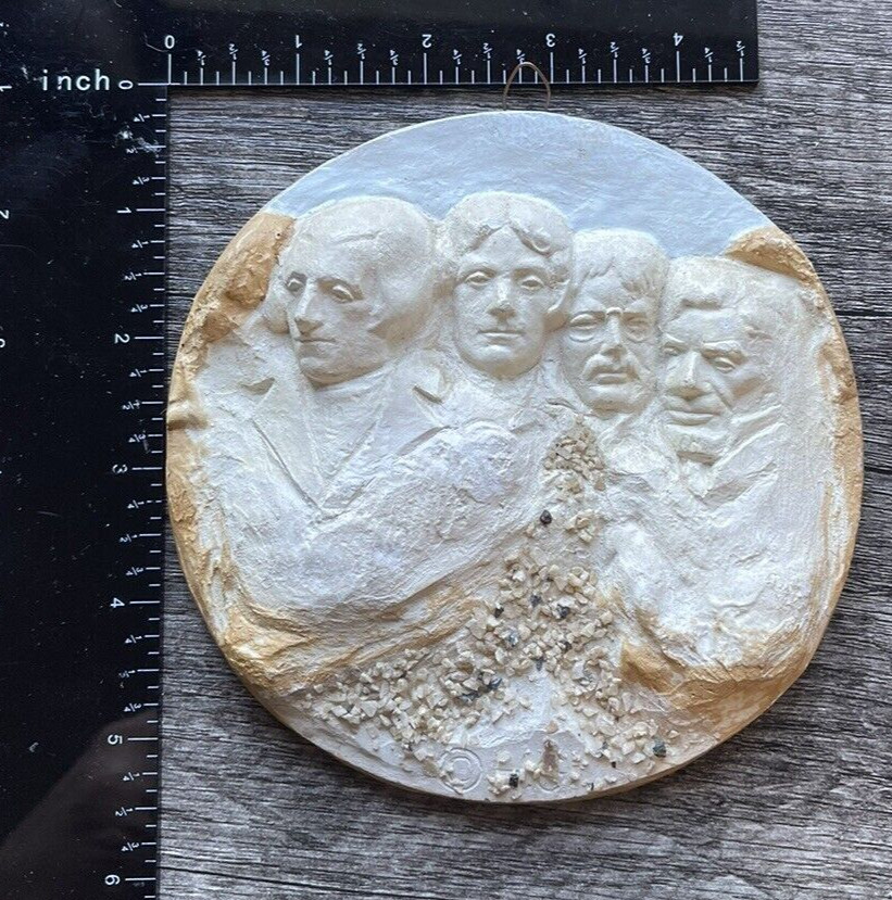 Vintage Souvenir Wall Plaque Mt Rushmore National Memorial Black Hills SD 1948