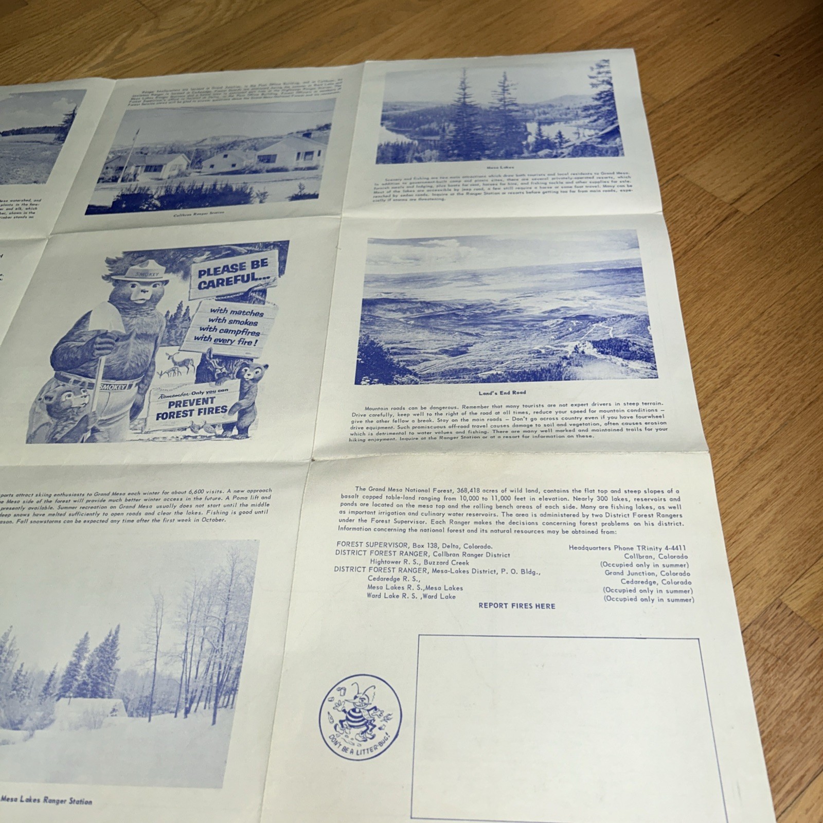 1959 GRAND MESA NATIONAL FOREST, Colorado MAP 22″ x 33″