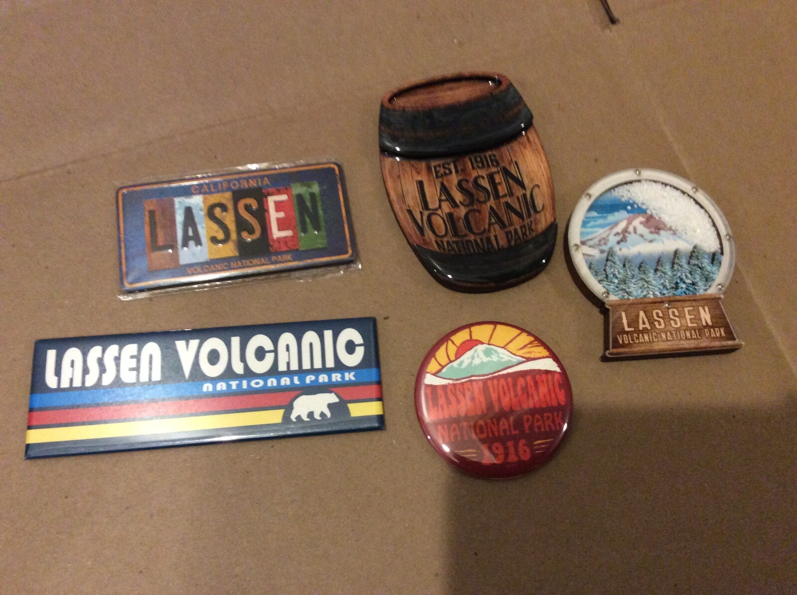 Lot of 5 Lassen Volcanic National Park Decorative Magnets