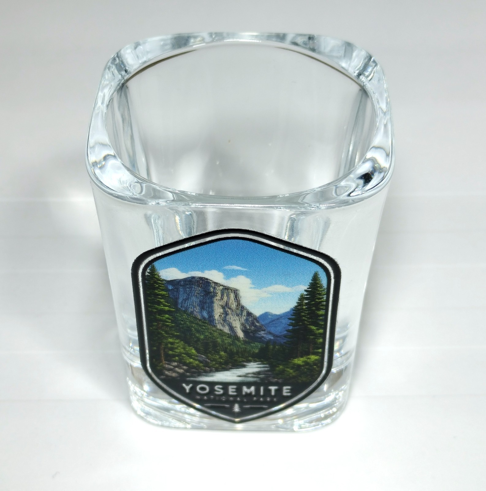 Yosemite National Park Souvenir Heavy Base Square Shot Glass El Capitan tree NEW
