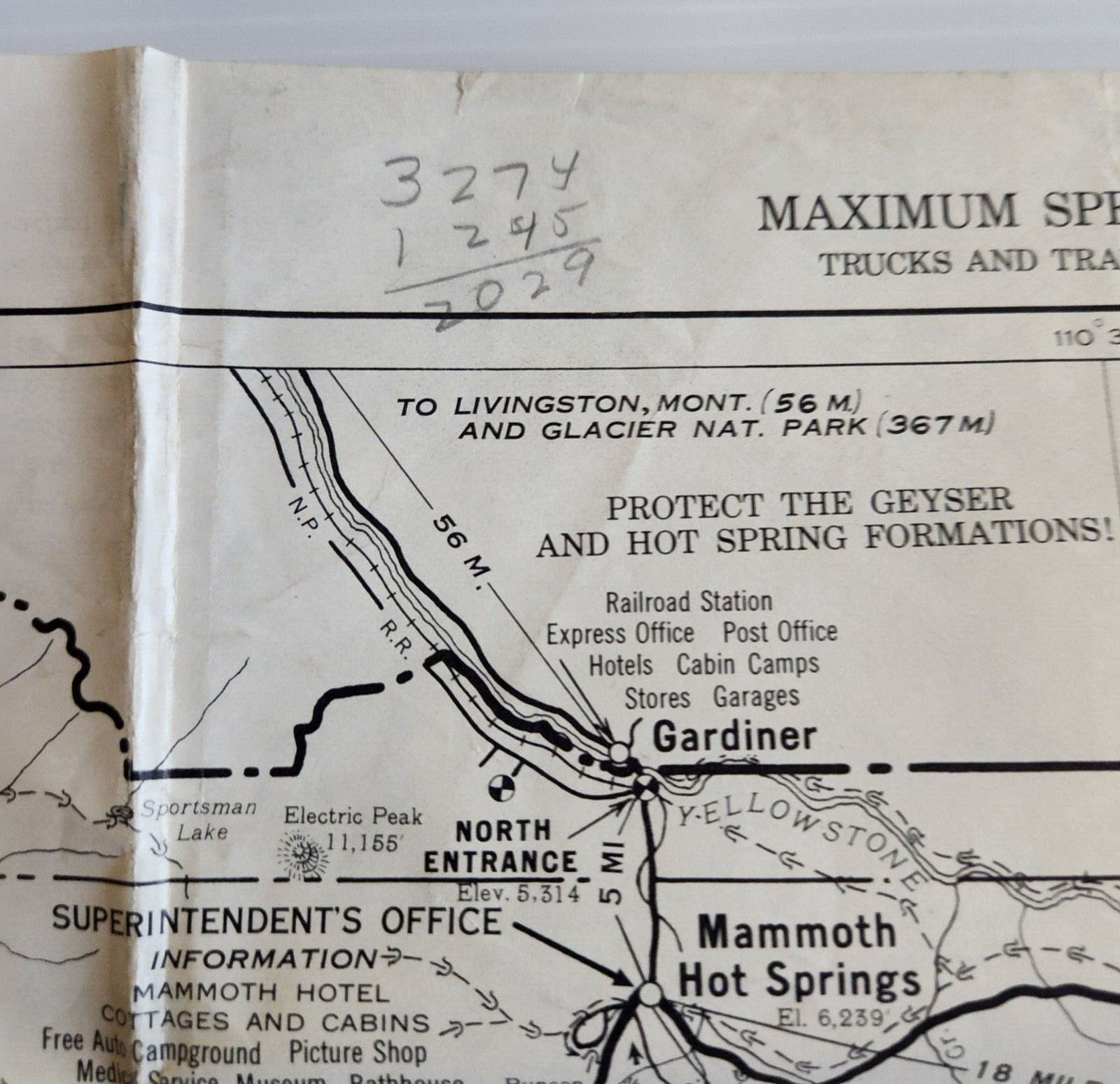 1954 Yellowstone Park Brochure and Map